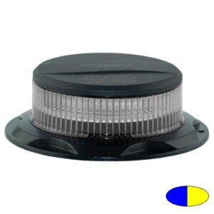 Kennleuchte-LED Serie MINILED-POWER, 10-30VDC, Warnfarbe Blau/Gelb, Haubenfarbe Klar 3-Punktbef.
