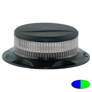 Kennleuchte-LED Serie MINILED-POWER, 10-30VDC, Warnfarbe Blau/Grün, Haubenfarbe Klar, 3-Punktbef.