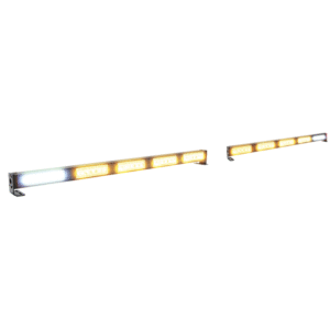 Heckwarnsystem HWS-SLIMLINE 4+4-TWIN, 2x LxHxT=558x35x28mm, 10-30V, Module B-G-G-G II G-G-G-B, versch. Warnblink- u. Lauflichtmuster, Steuermodul, ohne Bedienung, Zul. R65-R10, G=Gelb, B=Blau