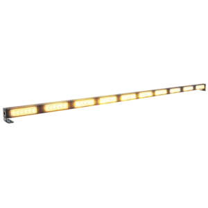 Heckwarnsystem HWS-SLIMLINE 10, LxHxT=1386x35x28mm, 10-30V, Module G-G-G-G-G-G-G-G-G-G, links und rechts aussen als Warnleuchte, versch. Warnblink- u. Lauflichtmuster, Steuermodul, ohne Bedienung, Zul. R65-R10, B=Blau, G=Gelb
