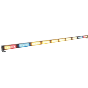 Heckwarnsystem HWS-SLIMLINE 10, LxHxT=1386x35x28mm, 10-30V, Module STT-B-G-G-G-G-G-G-B-STT, versch. Warnblink- u. Lauflichtmuster, Steuermodul, ohne Bedienung, Zul. R65-R10-R7-R6, G=Gelb,B=Blau, STT= Schlussl.-Bremsl.-Fahrtrichtungsa.
