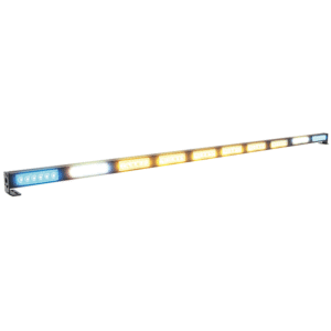 Heckwarnsystem HWS-SLIMLINE 10, LxHxT=1386x35x28mm, 10-30V, Module B-W-G-G-G-G-G-G-W-B, versch. Warnblink- u. Lauflichtmuster, Steuermodul, ohne Bedienung, Zul. R65-R10,R23, B=Blau, G=Gelb, W= Retourscheinwerfer