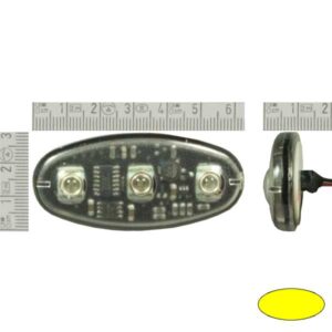 Warnleuchte Trilogy-LED, Warnfarbe Gelb, 3 3W Cree-LED, internes Blinkrelais, nur LxHxT=60x27x10mm, 12-24V