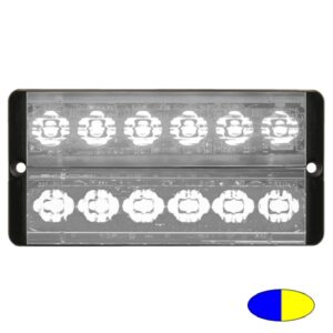 SLIMLINE E52-10016-D-EAB, 10-30VDC, 2x6 3W-LEDs, Warnfarben blau/gelb