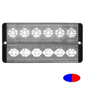 SLIMLINE E52-10016-D-EBR, 10-30VDC, 2x6 3W-LEDs, Warnfarbe blau/Sonderfarbe rot