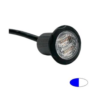 Blitzleuchte-LED FLASH.SPOT, DMxT=36x36mm, 10-30V, Warnfarbe Blau/Weiß, ideal als Kombi Heckblitzer/Arbeitsscheinwerfer, flächenbündiger Einbau, R65 (Blau), R10