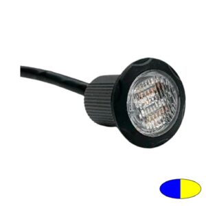 Blitzleuchte-LED FLASH.SPOT, DMxT=36x36mm, 10-30V, Warnfarbe Blau/Gelb, ideal als Kombi Heckblitzer/Heckblinker, flächenbündiger Einbau, R65 (Blau), R10