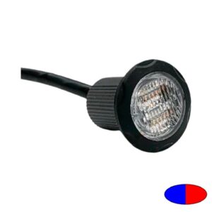 Blitzleuchte-LED FLASH.SPOT, DMxT=36x36mm, 10-30V, Warnfarbe Blau/Rot, ideal als Kombi Heckblitzer/Einsatzleitungsblitzer, flächenbündiger Einbau, R65, R10