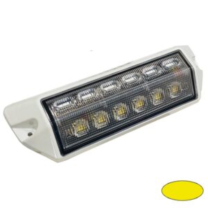 LED-Rückfahrscheinwerfer/Blitzleuchte COMBIFLASH, 10-30VDC, Warnfarbe Gelb, Gehäusefarbe Weiß