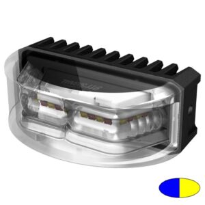 Blitzleuchte-LED CRESCENT-EBEA, LxHxT=65x26,5x40mm, 10-30VDC, 8x 3W-LED, Warnfarbe Blau/Gelb