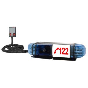 PICCOLINO, 12VDC, Warnfarbe blau, Beklebung "122", 2 DS6 LED-Module, Feuerwehr-Ö, Magnethalterung