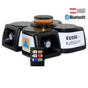 EUSIG-M2.0 KATWARN-Quattro COMPLETE+BT, Kennleuchte MINILED POWER: Gelb, 4 Lautsprecher, Töne DE: Warnung-Entwarnung, Mikro-Bedienteil, Sprachrekorder, Bluetooth, Magnetfüsse, 12VDC