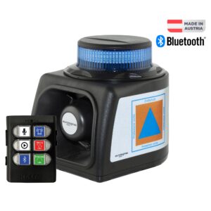 EUSIG-M2.0 KATWARN-Single COMPLETE+BT, Kennleuchte MINILED-POWER: Blau, Töne DE: Warnung-Entwarnung, Mikro-Bedienteil, Sprachrekorder, Bluetooth, Magnetfüsse, 12V