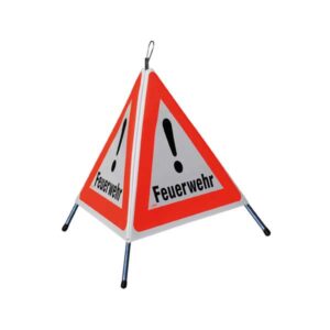 FALTSIGNAL, Höhe 60cm, normale Ausführung, 3x Symbol für "Andere Gefahren 1.30", 3x "Feuerwehr"