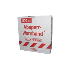ABSPERRBAND unbedruckt, beidseitig rot/weiß, 80mm x 500m