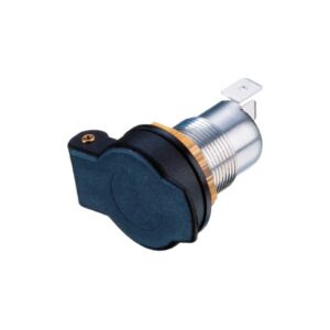 Einbau-Normsteckdose, Metall, mit Schnappdeckel, 10-30VDC/16A