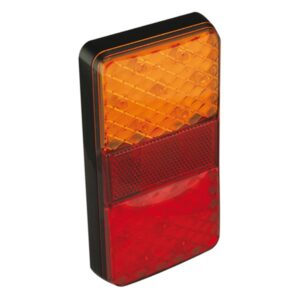 LED-Mehrkammerleuchte 150ARME, Serie 150-A (Stop-/Schlusslicht/Fahrtrichtungsanzeiger), Aufbau, LxBxH= 150x80x24mm, 12/24V, inkl. schwarzem Montagerahmen, zugelassen nach ECE