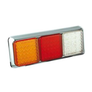 80CRAWME LED-Leuchtenkombi, Stop/Schlussl./Fahrtrichtungsanz./Retourscheinw., Montagerahmen chrom