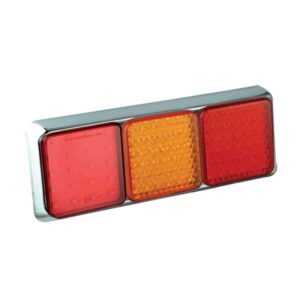 125CFARME LED-Leuchtenkombination, Stop/Schlussl./Fahrtrichtungsanz./Nebelschlussl., Montager. chrom